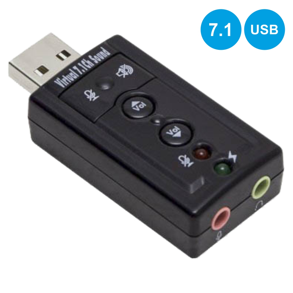 Placa de Som Externa USB 7.1
